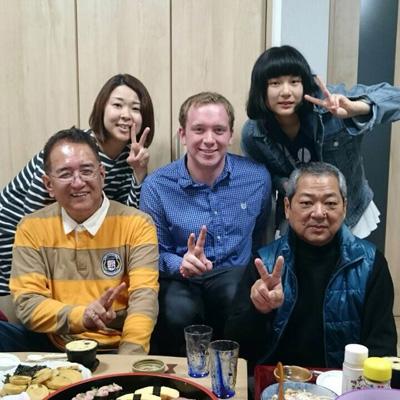 With a Japanese family