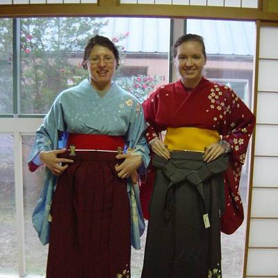 Wearing kimono