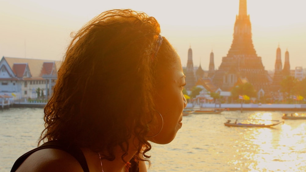 View of Bangkok over water