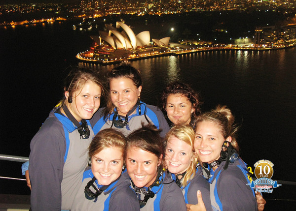 Sydney students on bridge