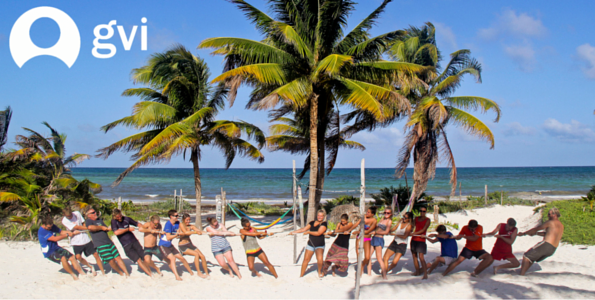 GVI beach with logo