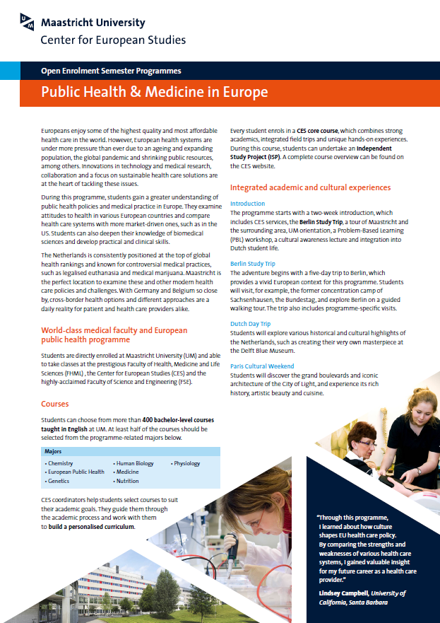 Brochure Public Health & Medic