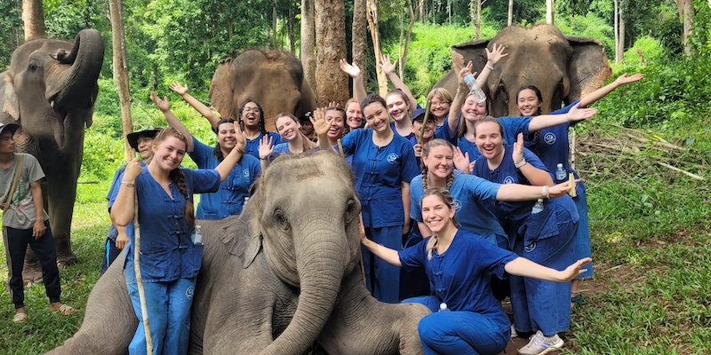 Thailand with elephants